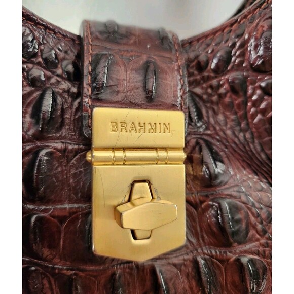 BRAHMIN Elisa Satchel  EUC - Anthracite - Beautiful Color! Scuffs SEE - Picture 5 of 16